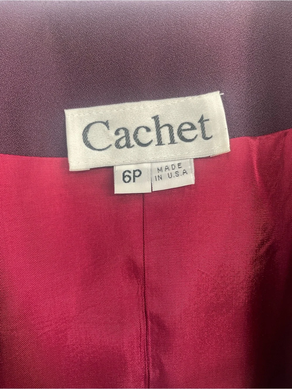 VTG 90s NWT Cachet Cohoes Aubergine 2 Piece Embellished Dress & Blazer Jacket
